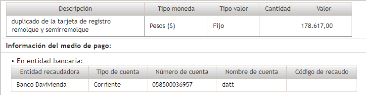Descripción del pago