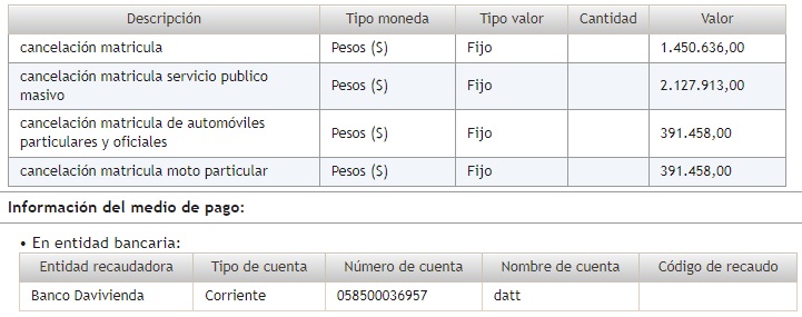 Descripción del pago
