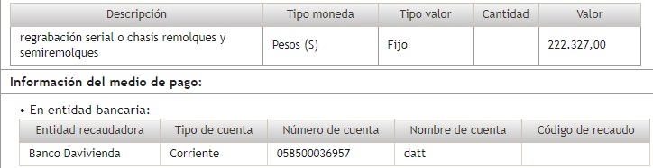 Descripción del pago