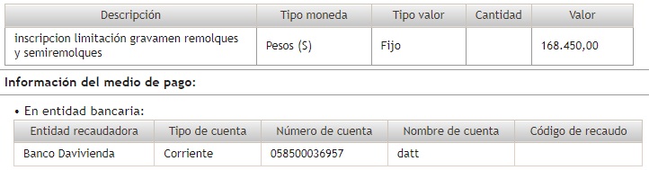 Descripción del pago