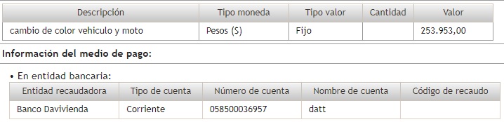 Descripción del pago