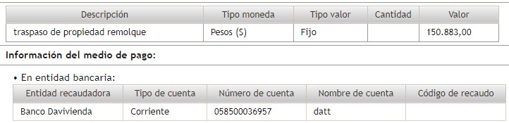 Descripción del pago