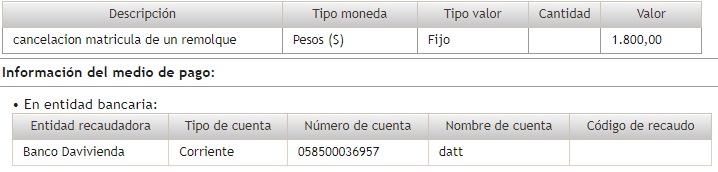 Descripción del pago