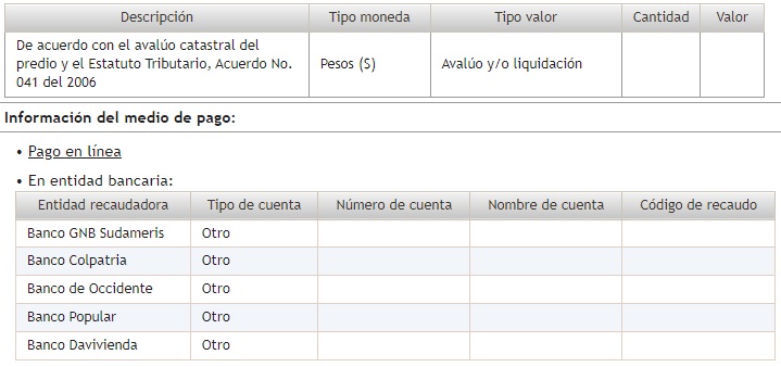 Descripción del pago