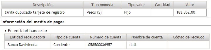 Descripción del pago