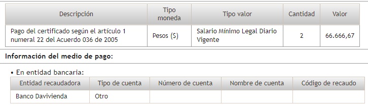 Descripción del pago
