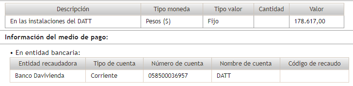 Descripción del pago
