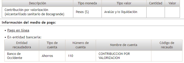 Descripción del pago